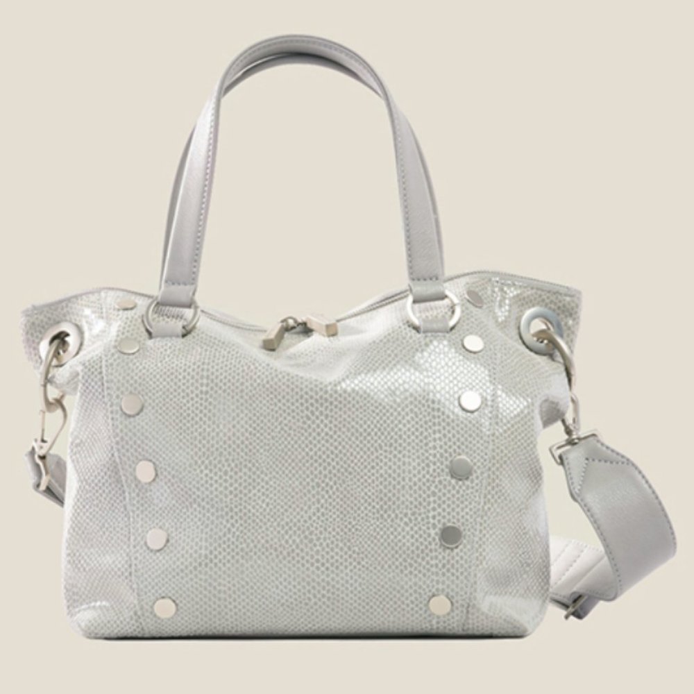 💕HAMMITT💕 Daniel Medium Satchel Bag ~ Nubuck Leather Marble Grey NWT